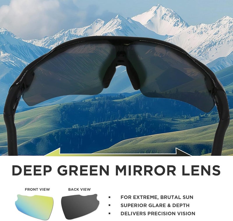 LOLOON Store Cycling Sunglasses for Men Women Youth, Wrap Around Sports Sunglasses for Running Climbing Bike Baseball Softball Golf - Image 4
